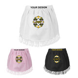 Customized Embroidered Lace Half Apron with Pocket for Women Cotton Waist Aprons Perfect for Kitchen Cooking Cosplay