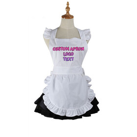 TOPTIE Customized Maid Cotton Apron for Women Kitchen Cooking Aprons for Cosplay Christmas