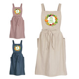 Custom Cotton Women Cross Back Chef Apron Dress with Pockets and Straps for Cooking Baking Gardening