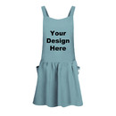 Customized Cotton Linen Apron Dress, Cross Back House Pinafore with Two Pockets and Ties for Cooking