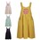 TOPTIE Custom Cotton Linen Apron for Women, Embroidered Cross Back Kitchen Apron with Two Pockets - Yellow