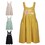 TOPTIE Custom Kitchen Apron, Cotton Linen Cross Back Pinafore Dress for Women with Two Pockets - Yellow