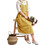 TOPTIE Custom Kitchen Apron, Cotton Linen Cross Back Pinafore Dress for Women with Two Pockets - Yellow
