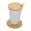 TOPTIE Personalized Bamboo Cup Cover, Wooden Cup Lid, Laser Engraving / Color Print Coffee Mug Lid