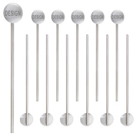 TOPTIE Personalized 12 PCS Spoon Straws, Laser Engraved 7-Inch Stainless Steel Drinking Straws Stirrer