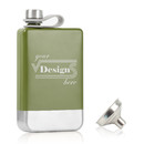 Personalized 304 Stainless Steel Flask with Funnel & Leakproof Cap, Green Black Hip Flask for Party