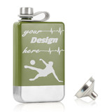 TOPTIE Custom Drinking Flask for Groomsman, Laser Engraved 8OZ Green/ Black Flask for Hiking Camping
