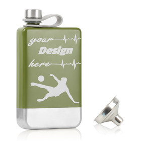 TOPTIE Laser Engraved Green Flask for Bridegroom, 8OZ Drinking Flask Hiking Camping Flask for Liquor