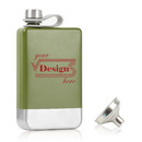Personalized 304 Stainless Steel Flask with Funnel & Leakproof Cap, Green Black Hip Flask for Party