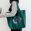 TOPTIE Custom Embroidery Canvas Shoulder Bag with Two Side Pockets, Durable Large Shopping Bags, Add Your Logo on Bag