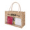 TOPTIE Custom Burlap Jute Tote Bag, Add Name on Reusable Grocery Bag, Beach Tote with Transparent PVC Film Window