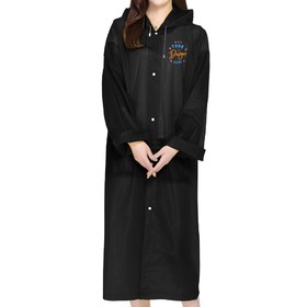 TOPTIE Personalized EVA Reusable Raincoat with Drawstring Hood, Silk Screen Adult Jacket Rain Poncho
