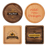 Muka 4 Inches CustomBlack Walnut Coasters, Square Wood Coasters for Coffee Table, Personalized 4 Inches Modern Color Printing/ UV Printing Coasters Decor, and Suitable for Home/Cafe/Kitchen