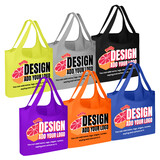 TOPTIE Promotional Reusable Grocery Bags Set of 6, Custom Grocery Shopping Bags with Logo for Shopping Travel Daily Occasions