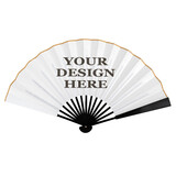 TOPTIE Custom Color Printing Large White Silk Folding fan, Bamboo Hand Fan for Performance, Halloween Decorations, Cosplay