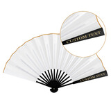 TOPTIE Custom Laser Engraved Large White Silk Folding fan, Bamboo Hand Fan for Performance, Halloween Decorations, Cosplay