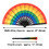 TOPTIE Custom Laser Engraved Rainbow Fan for Men/Women, Pride Fan Colorful Hand Held Fan, Add Your Logo on Foldable Fans