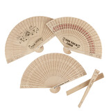 TOPTIE Promotional Customized Wooden Hand Fan, Engraved Bamboo Hand Fan for Wedding, Party, Halloween Decoration