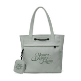 Muka Custom Printed Nylon Tote Bag with Zipper External Pocket & Mini Pouch