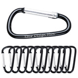 TOPTIE Custom 12 PCS Carabiner Keychains, 2 inches D Shape Key Ring & Bag Clip, Laser Engraving