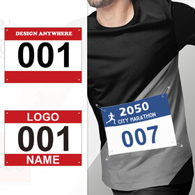 Muka Custom Race Number Tyvek Numbers - for Marathon Triathlon Competitor (100/ 200/ 300/ 400/ 500PCS)