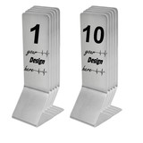 Custom Stainless Steel Table Number, Laser Engraved L-Shape Table Signs