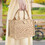 MUKA Jute Tote Bag With Button Waterproof Beach Bag Burlap Shopping Bags Gift Bag For Party Beach Trip Bridesmaid Wedding Diy