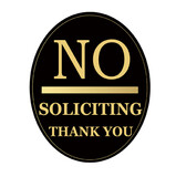 MUKA No Soliciting Sign for House or Office, No Solicitors Sign for Front Door or Wall Decor with Adhesive Tape, 4
