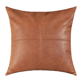 MUKA Faux Leather Throw Pillow Covers 18 X 18 Inches, Hand Stitched Leather Simple and Fashionable Sofa Backrest Throw Pillow Decorative Pillow Cover