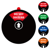 MUKA Office Privacy Door Sign, 4 Options Sign Out Of Office/In A Meeting/Do Not Disturb/Please Knock sign with Magnet, 5
