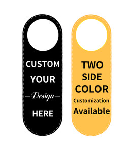 MUKA Custom Double Sided PU Leather Door Hanger Sign Do Not Disturb Sign Customized Text/Logo For Office Home Hotel