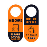 MUKA Out Of Office Door Hanger Sign Please Knock Door Hanger Sign for Office Business, 8