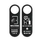 MUKA Out Of Office Door Hanger Sign Welcome Please Knock Door Hanger Sign For Office Business, Leather, 9.4"X3.1"