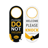 MUKA Do Not Disturb Door Hanger Sign Please Knock Door Knob Hanger Sign for Office/Class, Double Sided, 8.86