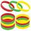 GOGO 12 PCS Adult Rubber Bracelets, Silicone Wristbands, Back to School Gift, Party Accessories - Red Yellow Green