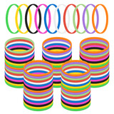 GOGO 100 Pcs Thin Silicone Wristbands for Adults, Rubber Bracelets, Back to School Party Favors
