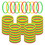 GOGO 100 Pcs Thin Silicone Wristbands for Adults, 1/5" Wide Social Distancing Colored Rubber Bracelets - Red Yellow Green