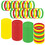 GOGO 60 PCS Silicone Bracelets for Men Women, Social Distancing Colored Wristbands - Red Yellow Green