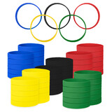 GOGO 60 PCS Silicone Bracelets for Summer Games, Stretch Rubber Wristbands