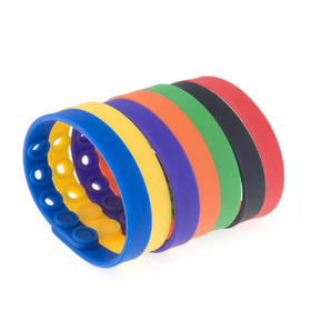 GOGO Pack of 10 Adjustable Silicone Bracelets Fit for Adults and Kids Rubber Bands Party Wristbands