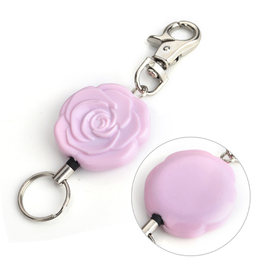 GOGO Rose Flower Cute Badge Reels With Key Rings Loop Clasp