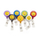 GOGO Retractable Smile Face Badge Reels 7/Pkg Assorted Colors