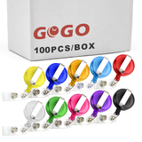 GOGO 100PCS Secure Retractable Badge Holder ID Reel Clip On Card