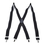 TopTie Men's Solid Black Elastic 1 1/2" inch X-Back Suspenders