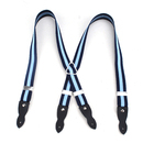 TopTie Kid's Boy Suspenders Blue Striped X-Back Button-End Elastic Suspender