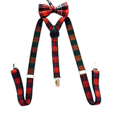 TopTie Plaid Suspenders & Bow tie Set