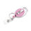 Muka Breast Cancer Awareness Pink Carabiner Badge Holder Reels With Back Splint and Key Ring