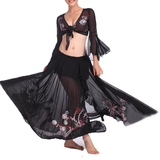BellyLady Professional Full Belly Dance Costume, Tribal Wrap Top And Skirt Set