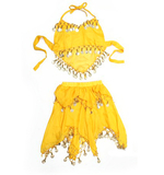 BellyLady Kid's Belly Dance Halter Top & Yellow Skirt, Halloween Costumes