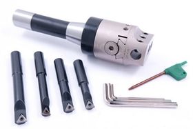 ABS Import Tools INDEXABLE TOOL SET WITH 2" BORING HEAD, R8 SHANK & 4 BORING BARS (1001-0201)